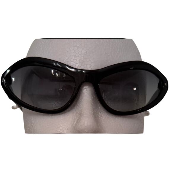 Prada SPR 05N Black Oval Sunglasses 1AB-3M1 Made in Italy w/ Case Authentic - Picture 4 of 14